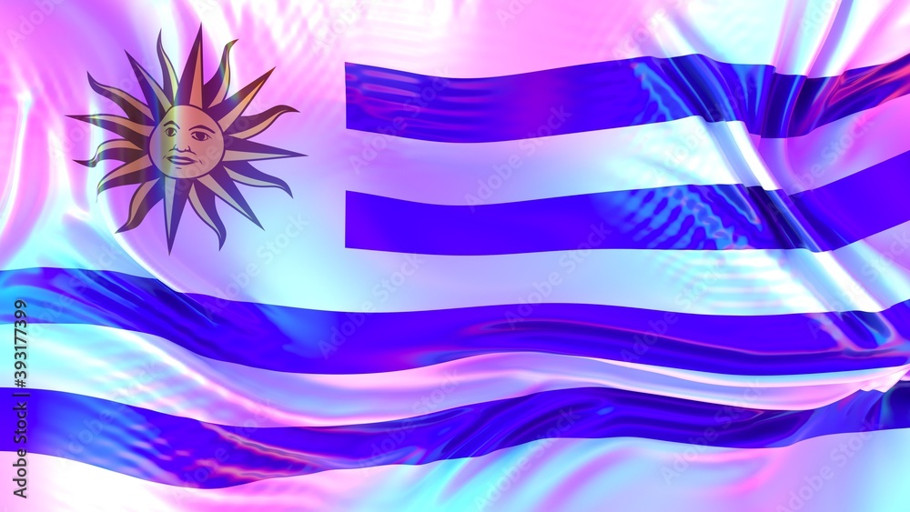 Uruguay Flag With LGBT Rainbow Reflections Gay Friendly Country 3d   1000 F 393177399 QuRBDw9OCu3wDoOb0MD9zeHf9JqWLn2c 