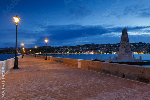 Evening view of Argostoli town on Kefalonia island in Greece. photo