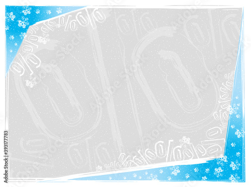 Vector winter background with percentages for store promotions.