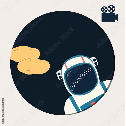 guess movie potato space film astronaut martian cutout effect dark
