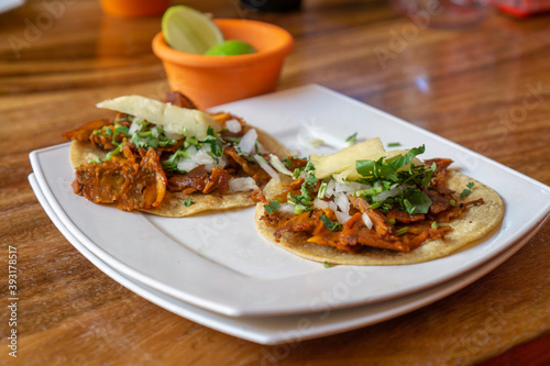 delicious mexican al pastor tacos