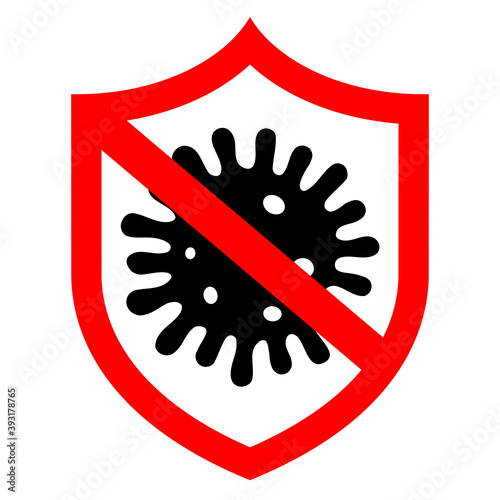 No virus icon, antibacterial sign