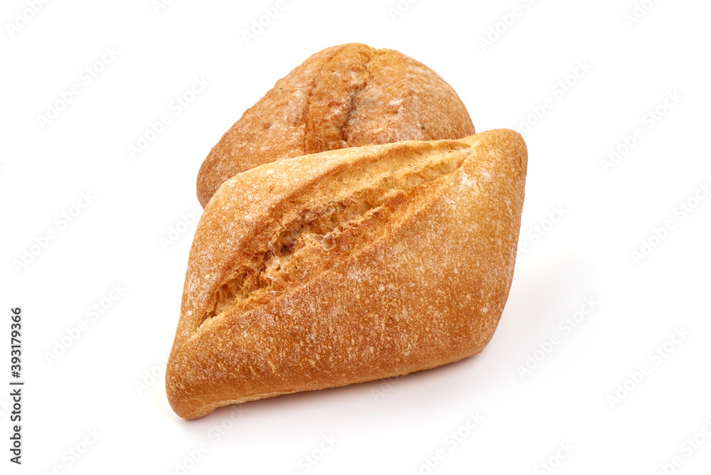 Homemade buns, isolated on white background Homemade buns, isolated on white background