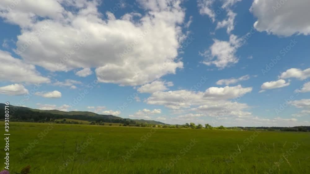 Time lapse on summer pasture, green grass in a beautiful summer landscape Time lapse on summer pasture, green grass in a beautiful summer landscape