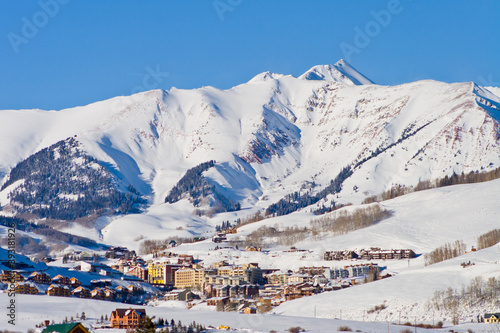 Town of Mt. Crested Butte - Ski Town of Mt. Crested Butte as seen from Crested Butte, Colorado in Winter