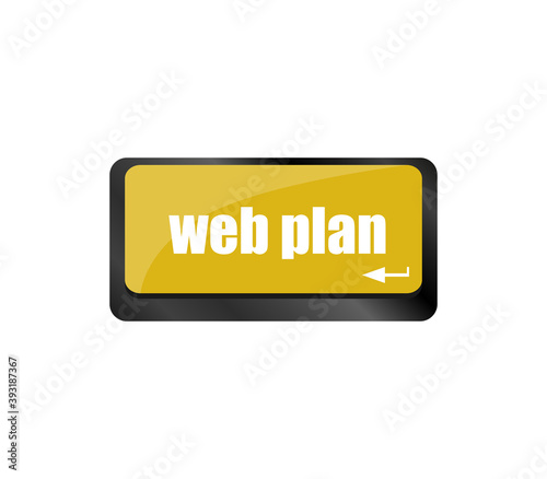 web plan concept with key on computer keyboard, business concept photo