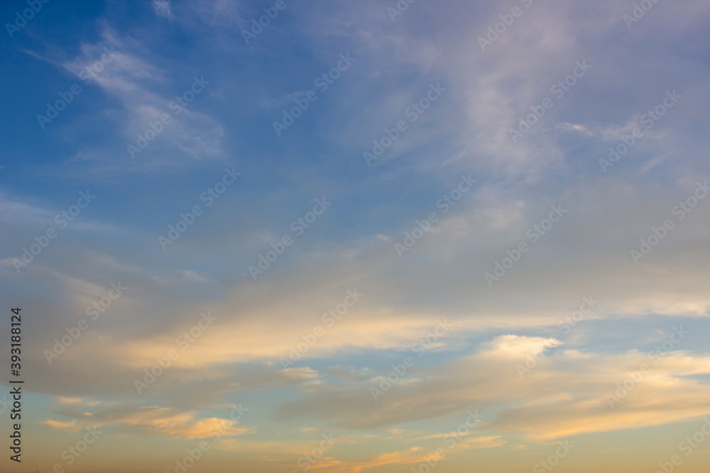 Dramatic panorama sky with cloud on sunrise and sunset time