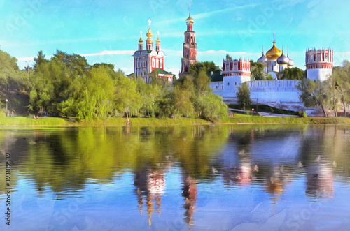Photography Novodevichy Convent colorful painting looks like picture