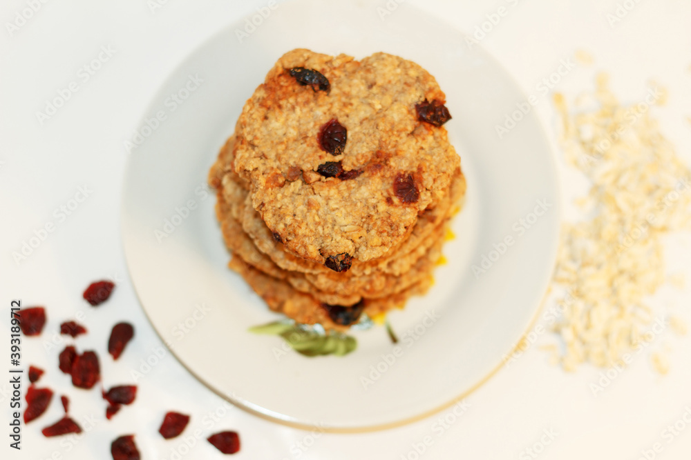 Natural oatmeal bakes with berries baked at home for vegetarians, handmade Natural oatmeal bakes with berries baked at home for vegetarians, handmade