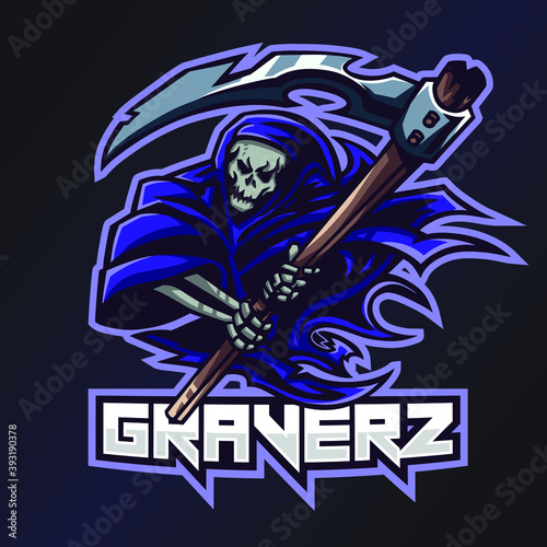 Graverz Esports Logo. Skull Logo. Esport Team Logo. Streamer Gaming Logo. Gaming Creator House Illustrator. Streamer Emblem. Skeleton Illustrator. Gaming Mascot. Game Content Symbol.