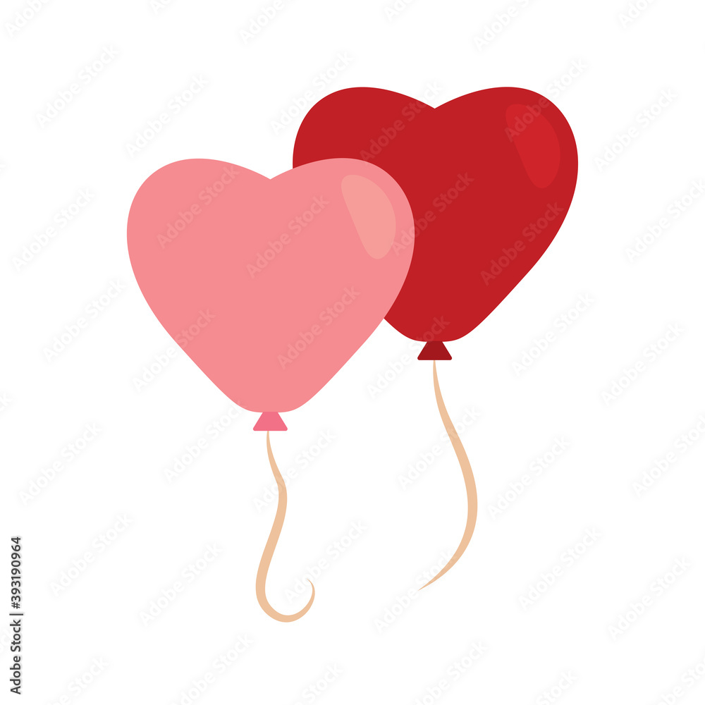 Isolated romantic hearth balloon pink love icon- Vector