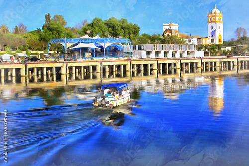Guadalquivir river colorful painting looks like picture © idea_studio