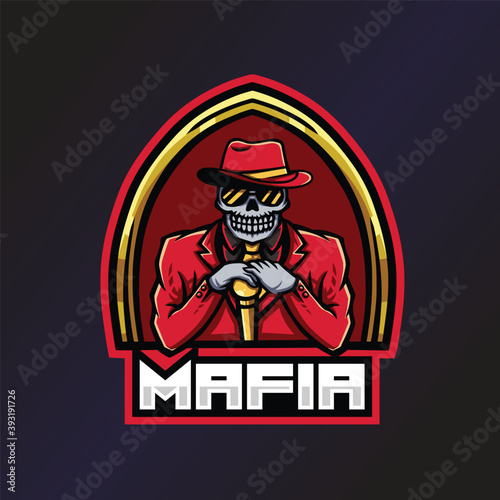Mafia Esports Logo. Skull Logo. Esport Team Logo. Streamer Gaming Logo. Gaming Creator House Illustrator. Streamer Emblem. Skeleton Illustrator. Gaming Mascot. Game Content Symbol.