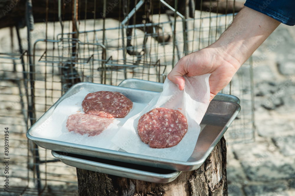 Fotografie Beef and Pork Patty for Burger