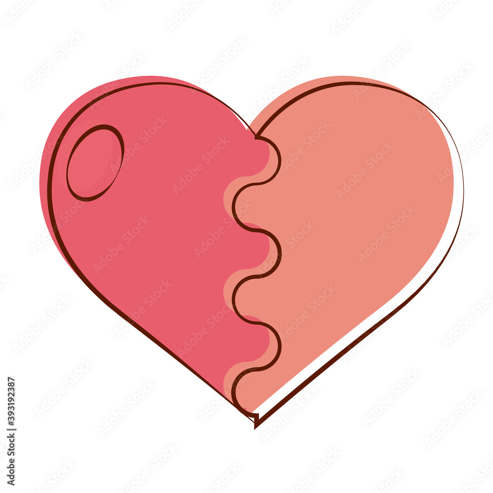 Isolated romantic heart pink love icon- Vector
