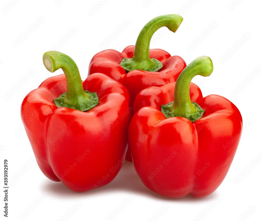 red bell pepper path isolated on white red bell pepper path isolated on white