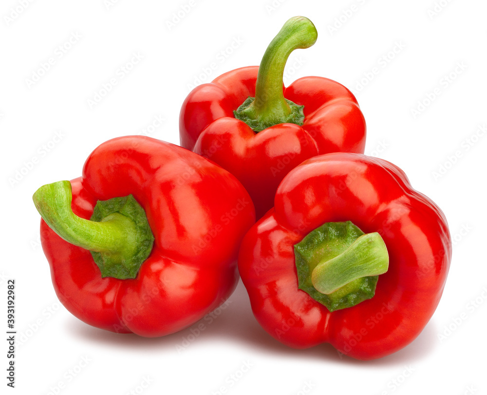 red bell pepper path isolated on white red bell pepper path isolated on white