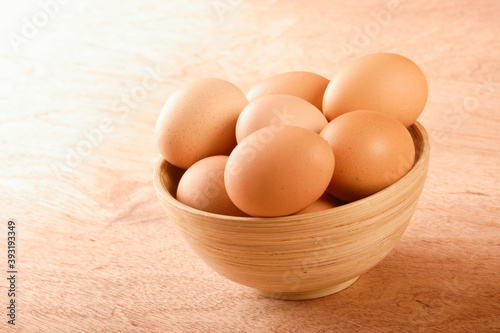 Close up of eggs in bowl