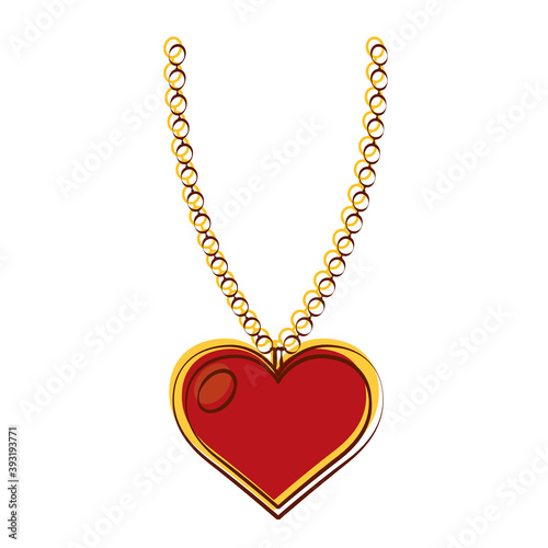 Isolated romantic heart jewel red love icon- Vector