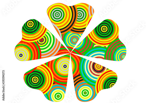 Beautifull flower shape made of fun colorful circle pattern for decoration