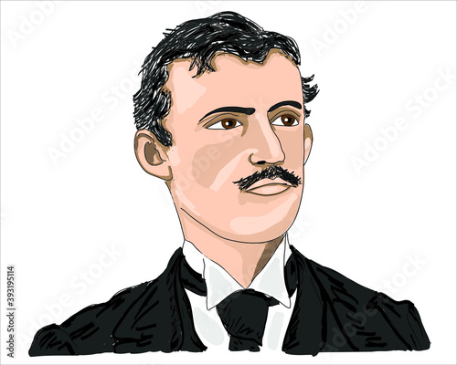 Edvard Munch portrait vector cartoon