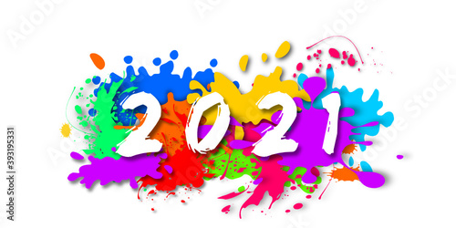 2021 - happy new year 2021 ink splash