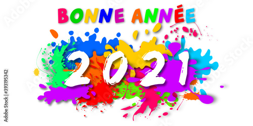 2021 - Bonne année encre colorée