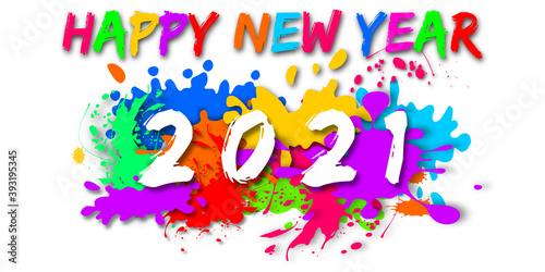 2021 - happy new year 2021 ink splash