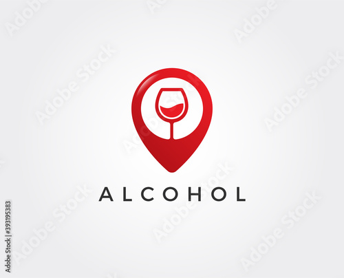 minimal wine logo template - vector illustration