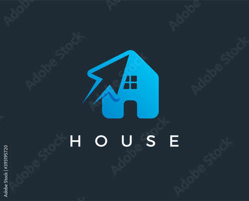 minimal house logo template - vector illustration