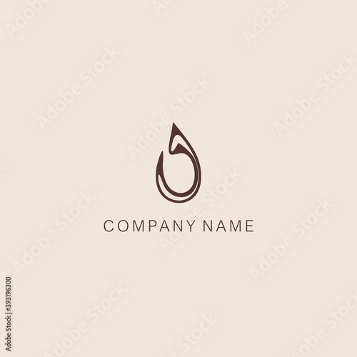 Simple, minimalistic, stylized flower bud or blob symbol or logo, consisting of one element. Made with a thin line.