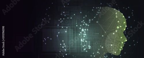 Artificial intelligence. Technology web background. Virtual concept