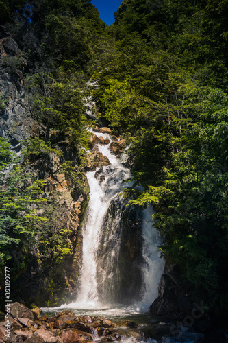 Waterfall at Carretera Austral, Chile.