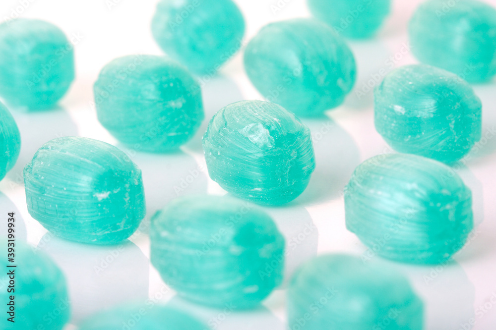 Close up of candies on white background Close up of candies on white background