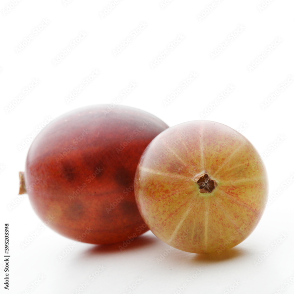 Studio shot of gooseberries at white background Studio shot of gooseberries at white background