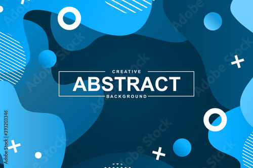 Abstract design with liquid gradient shapes. Blue fluid background for landing page, web banner, graphic presentation. Minimal style composition, trendy wavy pattern with header vector Illustration.