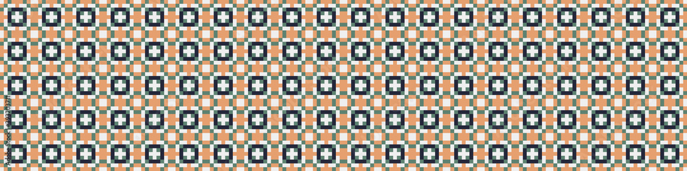 Fototapeta premium Abstract Cross Pattern Dots Logo generative computational art illustration