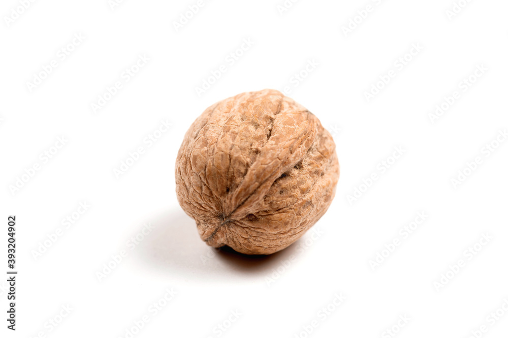 Walnuts in shell isolated on a white background