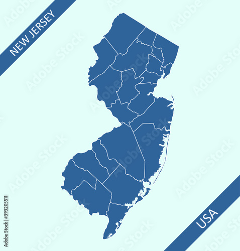 New Jersey counties map blank
