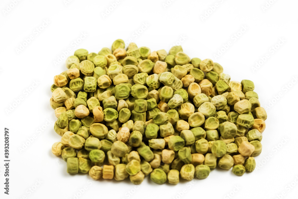 Dry pea seeds for germination isolated on a white background Dry pea seeds for germination isolated on a white background