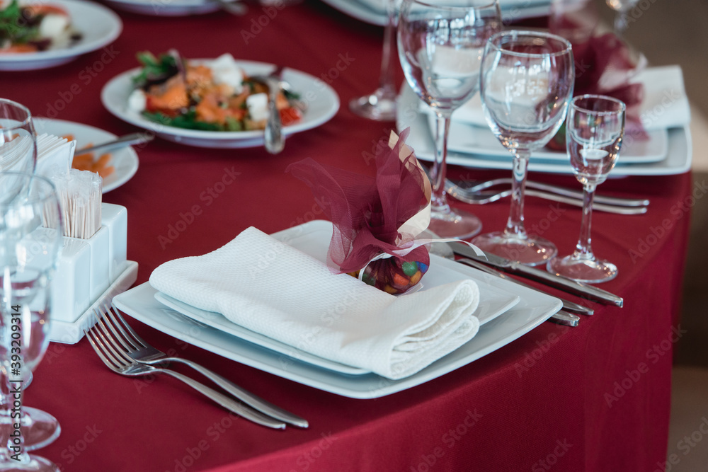 Fototapeta premium quality served restaurant table for wedding party