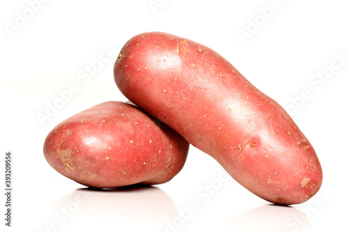 Red potaoes on white background