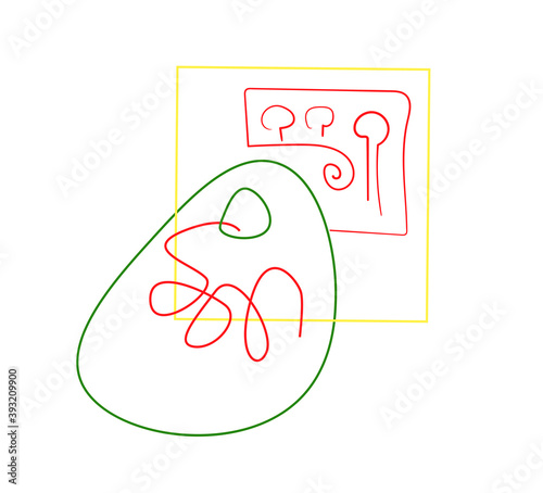 Vector drawn line art abstract graphic elements.