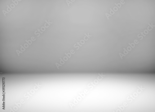 Gray room in the 3d. Blurred soft grey background, 3d render