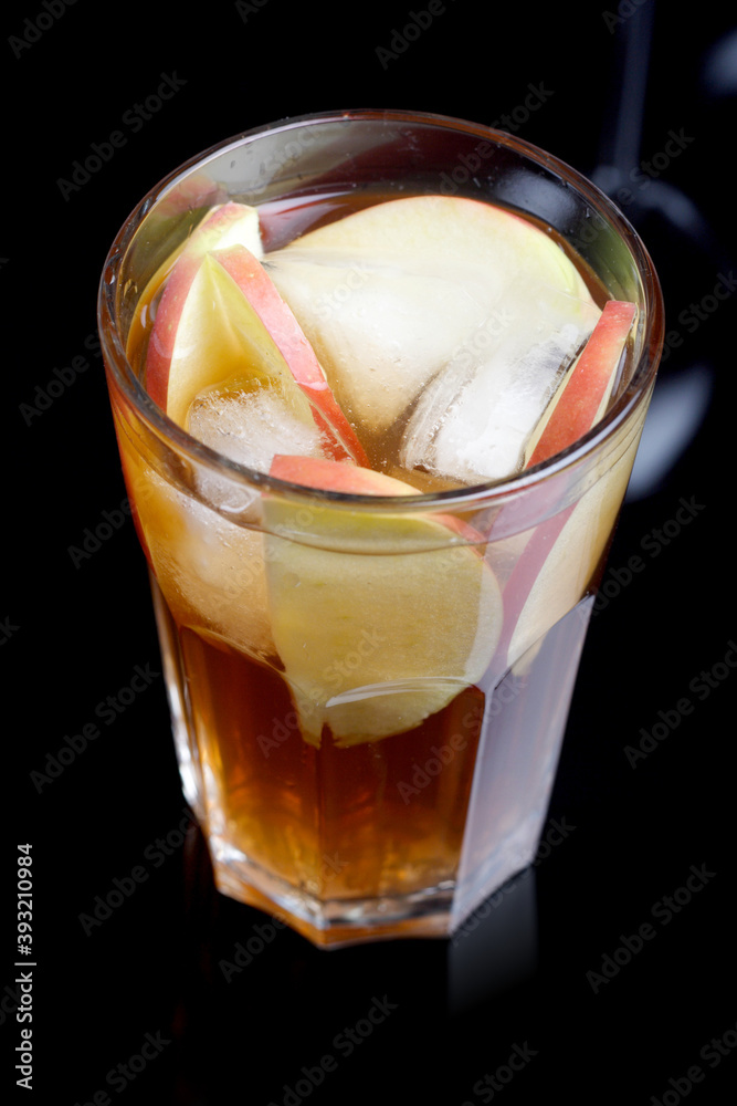 Glass of apple juice on white background Glass of apple juice on white background