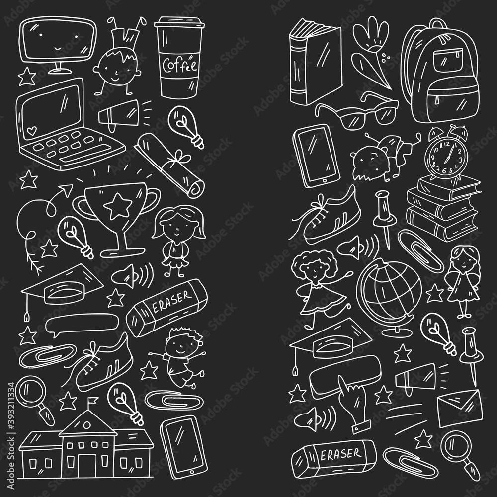 Back to school vector pattern. Online internet education. Back to school vector pattern. Online internet education.