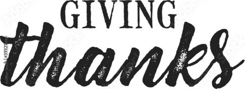 Giving Thanks Text, Handwritten Thanksgiving Text, Thankful Background, Thank You Background, Happy Thanksgiving, Vector Illustration Background