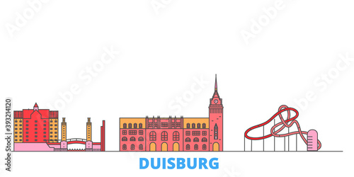 Germany, Duisburg cityscape line vector. Travel flat city landmark, oultine illustration, line world icons