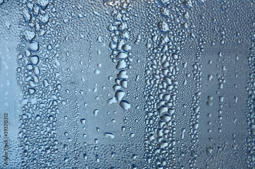 Water drops on window - close up