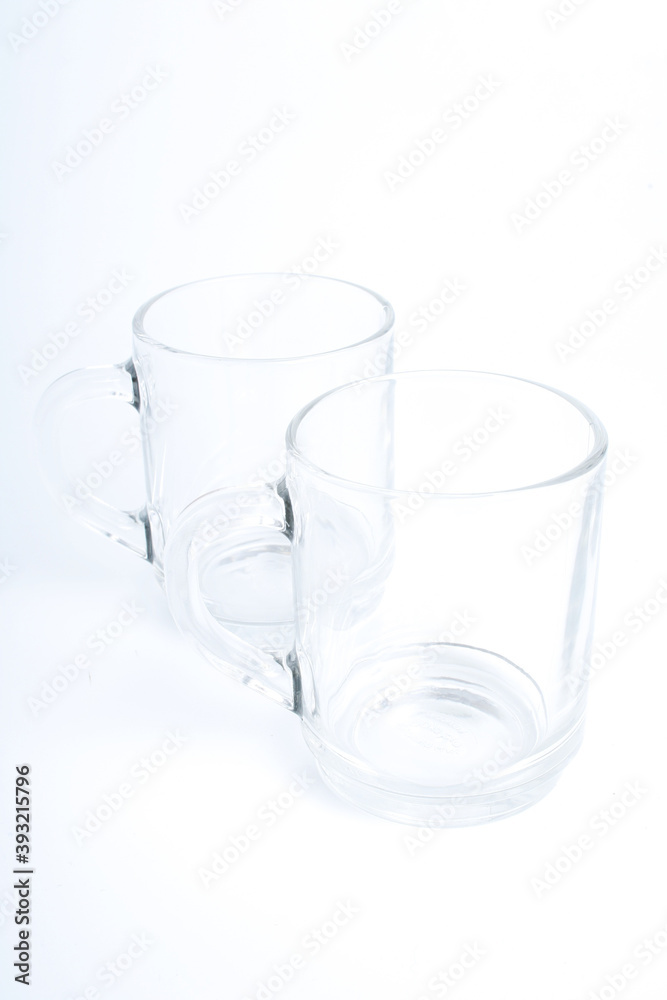 Studio shot of two empty glasses Studio shot of two empty glasses